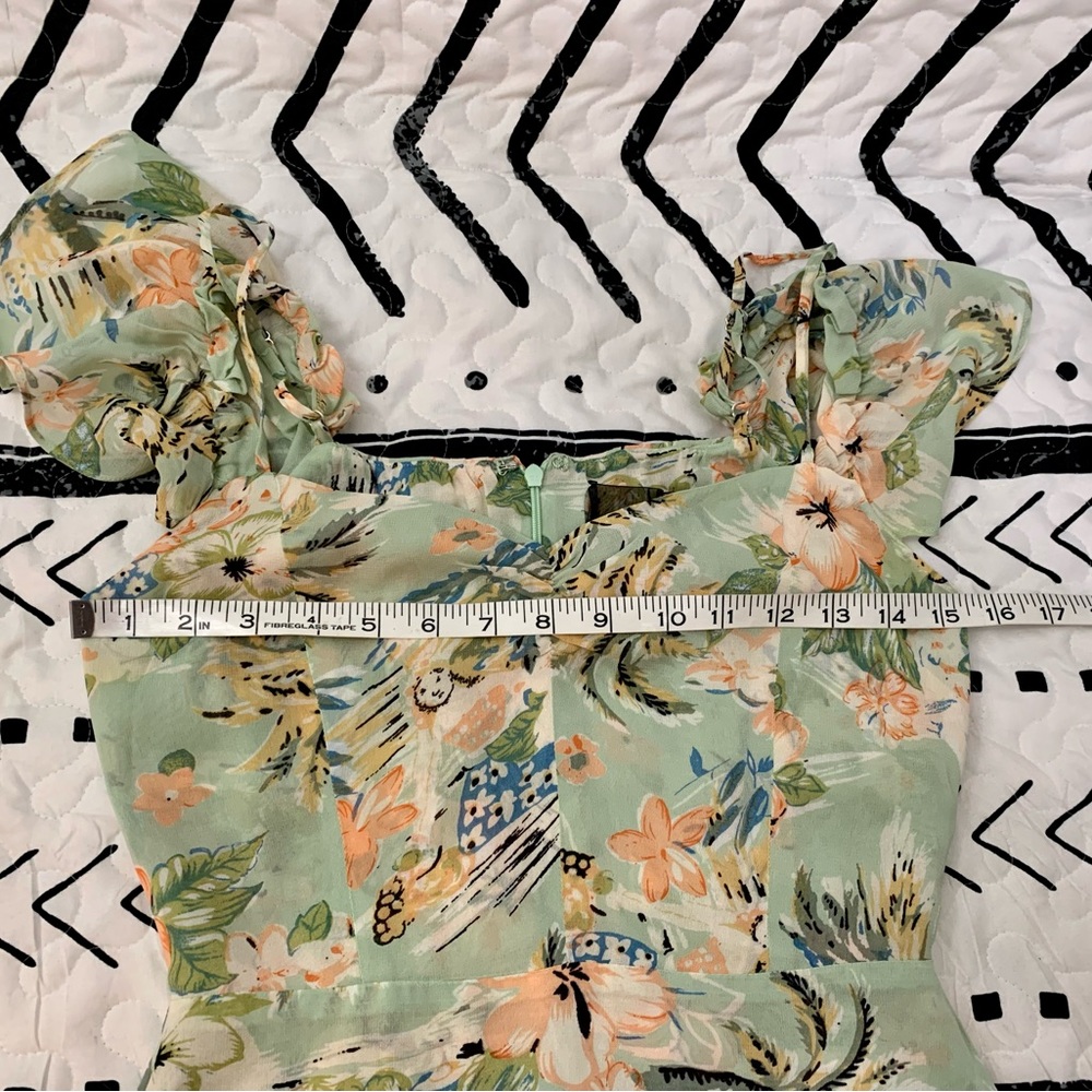 Reformation Floral Green Mini Dress - Picture 10 of 15
